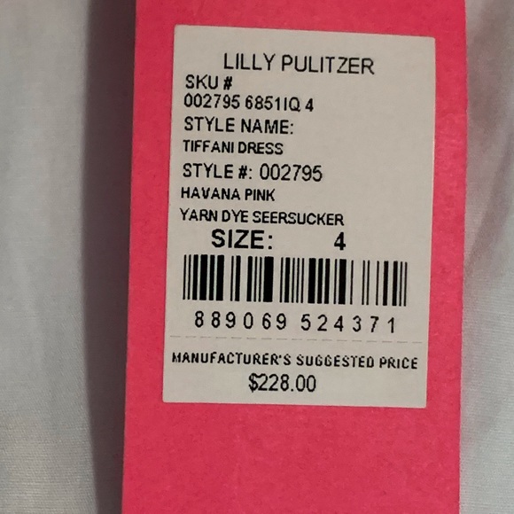 LILLY PULITZER TIFFANI SEERSUCKER PINK SZ 4 NWT - Picture 5 of 8